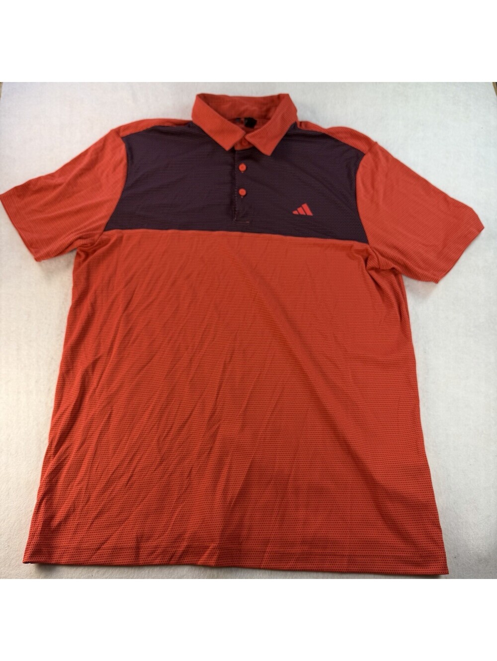 Adidas Golf Polo Shirt Mens L Core Colorblock Performance Orange navy